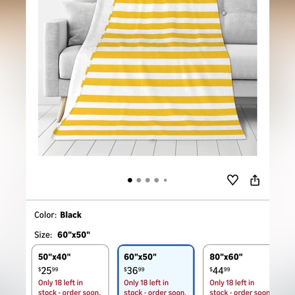 Lemon Zest Yellow Stripes Flannel Blanket. 50x60 - Picture 5 of 5